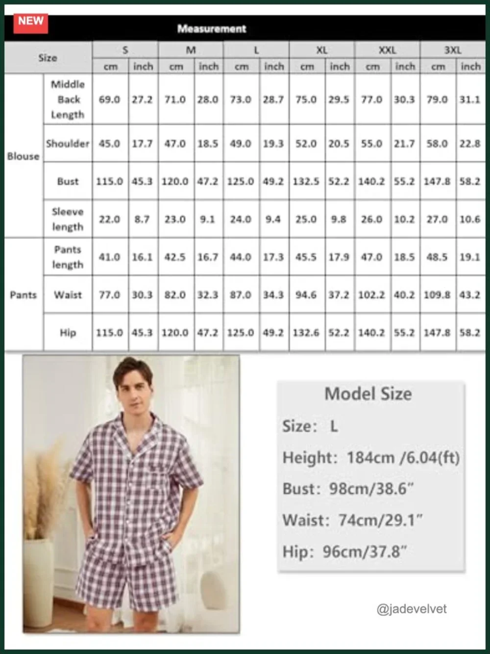 Men's 100% Cotton Pajama Set Short Sleeve Button Down Lounge Set Plaid Sleepwear